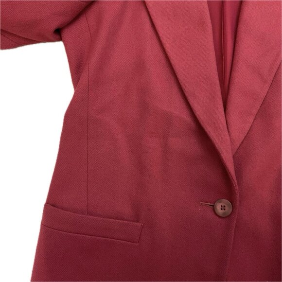 Vtg John Meyer Jacket Blazer Womens Sz Petites P2 Pink 1 Button 100% Wool Lined - Picture 8 of 16